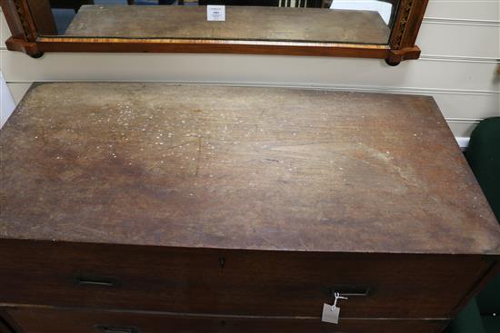 An early 19th century teak campaign chest 106cm. D.50cm. H.106cm.